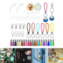 146Pcs Acrylic Keychain Blanks Tassels Pendant Key Ring with Chain DIY Hanging