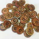 30pcs Round 4 Holes Buttons Wood Sewing Buttons for DIY Craft Scrapbooking