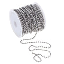 13yd Stainless Steel Beaded Ball Chain 2.5mm Wide DIY Jewelry Findings Craft