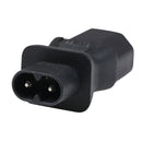 IEC320-C13 male to C8 female PDU UPS power adapter extension travel safe black3c