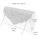 Women Glittered Envelope Clutch Purse Evening Bag Lustrous Party Handbag Sh