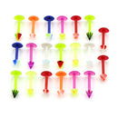 20Pcs/Set Multicolor Acrylic Stud Lip Rings Ear Cartilage Tragus Helix Pierc SE