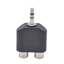 2X 3.5mm Male to 2 RCA Female Y Splitter AV-Audio Video Plug Converter-AdapB ES