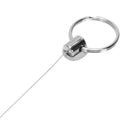 Retractable metal key ring card badge holder steel recoil ring belt clip pu C9J6