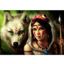 5D DIY Round Drill Diamond Painting Beauty Wolf Cross Stitch Embroidery Kit