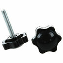 2 Pcs M6 x 30mm Male Thread 32mm Star Head Clamping Knob Black D3L8