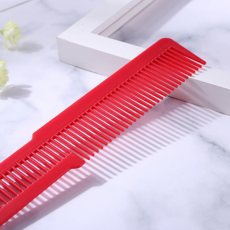 Hairdressing Carbon Anti-static Comb Wide Tooth Hair Clipper Comb (Red)