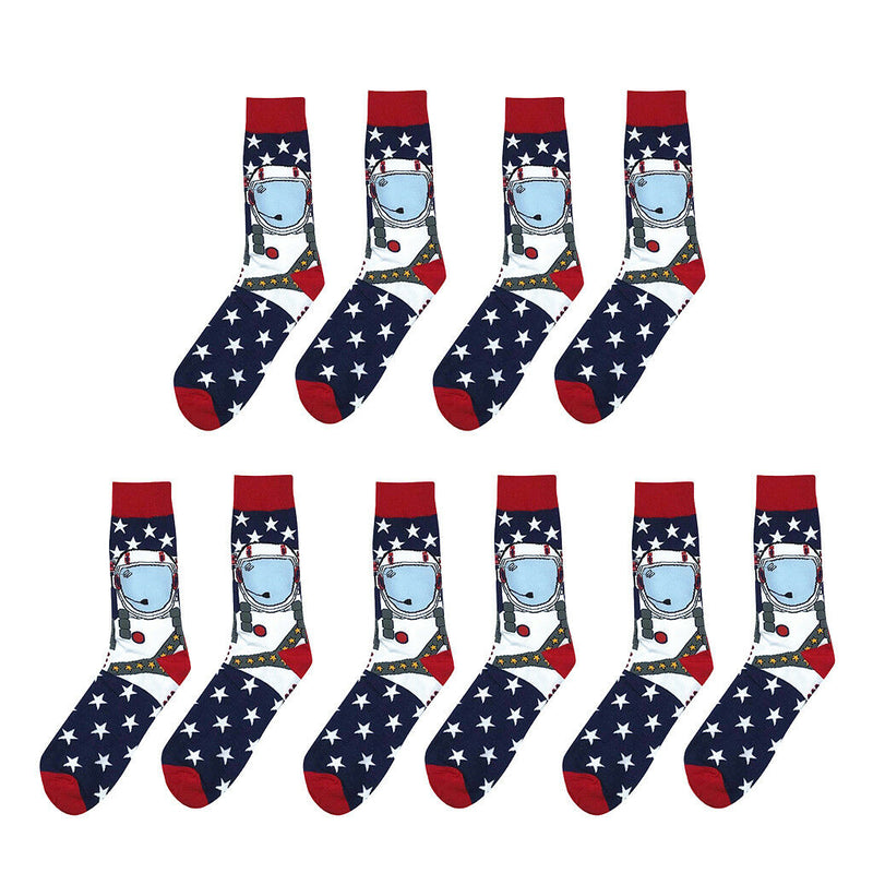 5x Mens Casual Cotton Stockings Breathable Crew Socks Bright Colors Hosiery