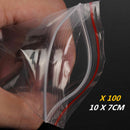 100 pcs Clear Bags Plastic Poly Baggy Grip Self Seal Resealable Zip Lock 10*7cm