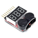 RC Lipo Battery Low Voltage Alarm 1S-8S Buzzer Indicator Checker Tester LED F2K6
