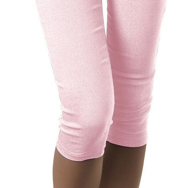 Women Basic Solid Capri Leggings Soft Skinny Trousers Pencil Pants,Pink M G7L3