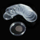 28mm Applied Clear Round Mini Cases Coin Storage Capsules Plastic Holder