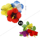 72 Pcs Palm Leaves with Hibiscus Flowers for Hawaiian Party Jungle Beach Th