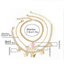 Bohemian Multilayer Butterfly Alloy Anklets Women Foot Chain Bracelet JewelSEAU