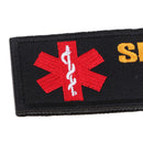Paramedic Star of Life Service Dog Embroidered Hook Loop Patch Decor Black