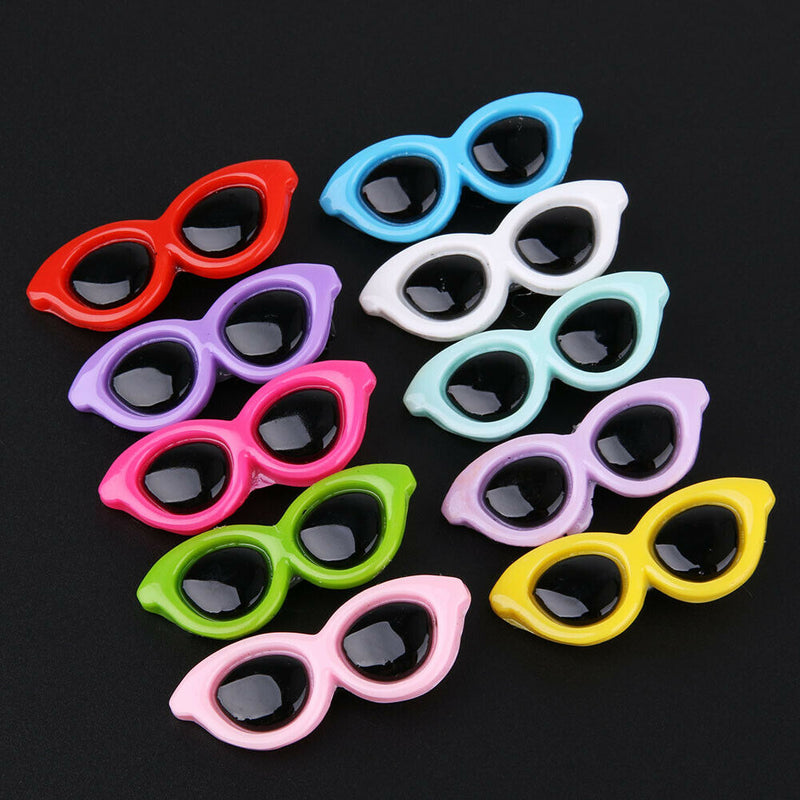 10pcs/Set Plastic Pet Sunglasses Hairpin Headdress Dog Hair Clip Pets Head A