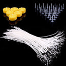 Pack-of-50-Cotton-Pre-Waxed-Wicks-with-Sustainers-for-Candle-Making-20cm New.