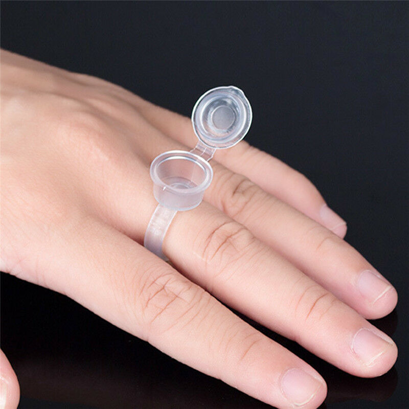10pcs Pigment Tattoo Ink Cup Ring Holder Permanent Microblading Eyebrow Makeu Gn
