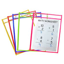 12pcs Reusable Dry Erase Pockets Ticket Holder Assorted Colors 10x14 inch
