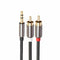 1M 3.5mm Male Jack to 2 RCA Male AUX Analog Stereo Audio Y Adapter Cable Co G8K4