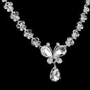 Necklace and earrings Rhinestone Butterflies Decorative accessory for weddi