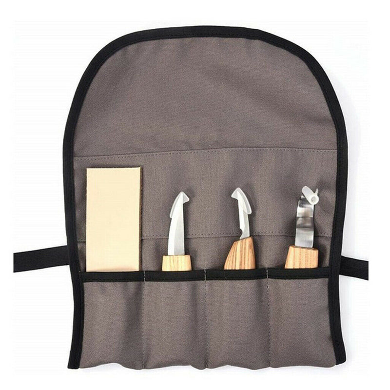 3 Knives Wood Carving Tools Set w/ Tool Pocket & Art Glove Woodcarving Kit