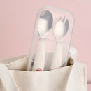 2pcs Portable Cute Kids Lunch Stainless Steel Spoon Fork Tableware Cutle UIS