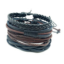 Vogue Leather Wrap Braided Wristband Cuff Punk Men Women Bracelet Bangle ZKR