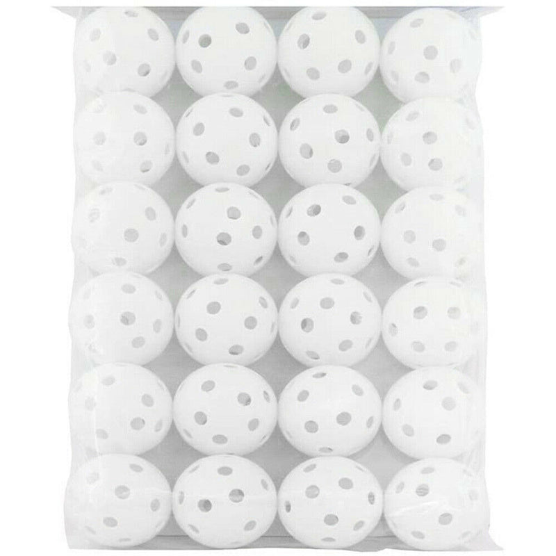 24Pcs Air Flow Hollow Practice Ball Pack Plastic For Golf Tennis Hit Training