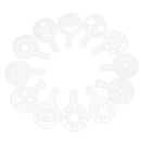 12pcs Coffee Barista Stencils Template Strew Flowers Duster Spray Symbol