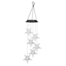 6LED Solar Powered Star Shape Wind Chimes Light Outdoor Garden Hanging Lamp