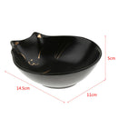 2 Pieces Cat Shape Pet Food Bowls Ceramic Feeding Dishs For Flat Face Cat