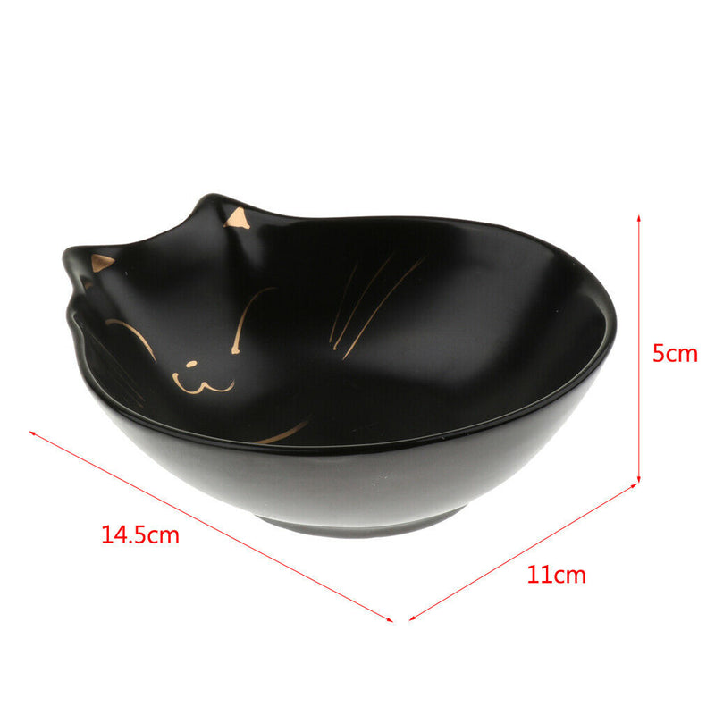 2 Pieces Cat Shape Pet Food Bowls Ceramic Feeding Dishs For Flat Face Cat