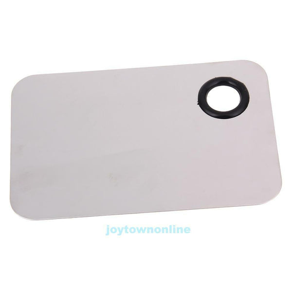 DIY Makeup Mixer Nail Art Polish Foundation Mixing Plate Spatula Stainless Steel