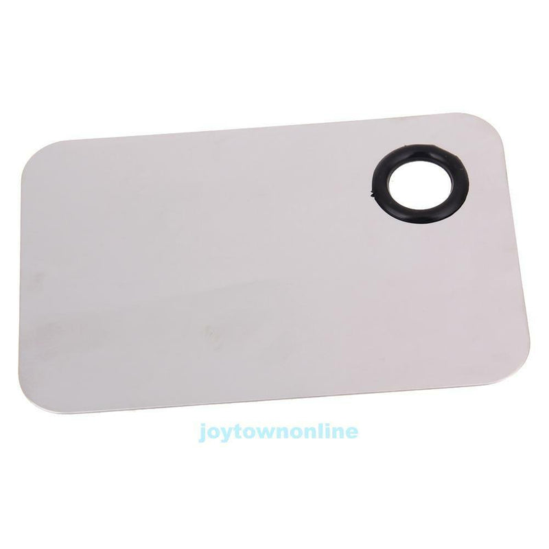 DIY Makeup Mixer Nail Art Polish Foundation Mixing Plate Spatula Stainless Steel