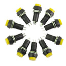 Set 10pcs Car Boat Switch Latch Locking Dash ON-OFF Push Buttons Yellow 12mm