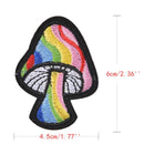 2Pcs Mushroom Retro 70's Hippie Love Peace Embroidered Applique Iron-on Patch Z