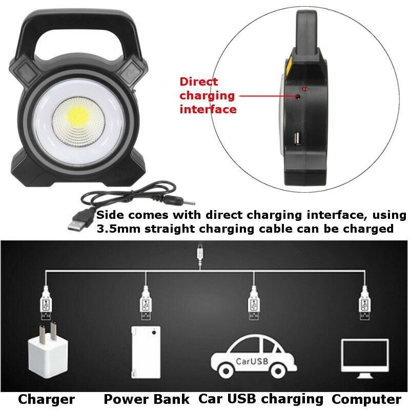 Rechargeable 30W COB LED Portable Flood Light| Outdoor Garden Work Spot Lam