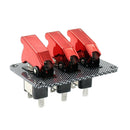 3 in 1 Car Ignition Engine Start Push Toggle with RED Cover Switches Panel 12VDC