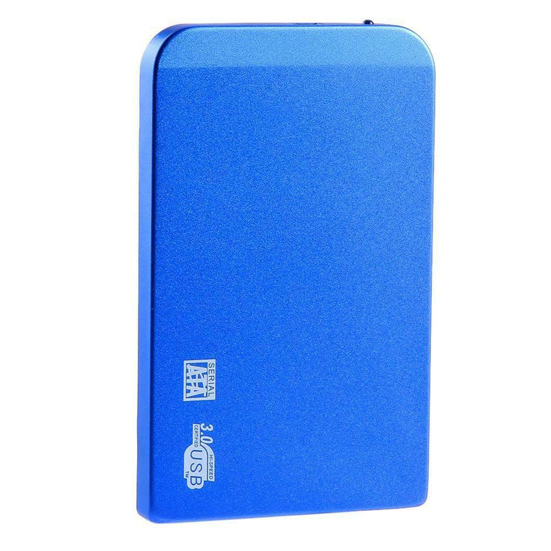 Ultra Thin 2.5in USB3.0 SATA SSD HDD Hard Drive Case Aluminum Box (Blue)