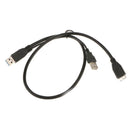60cm/24inch Dual USB 3.0 Type A to Micro-B USB Y Shape High Speed Cable