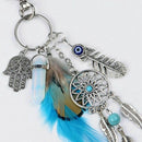 Boho Feather Gypsy Dream catcher Keychain For Women Keyring Keyholder