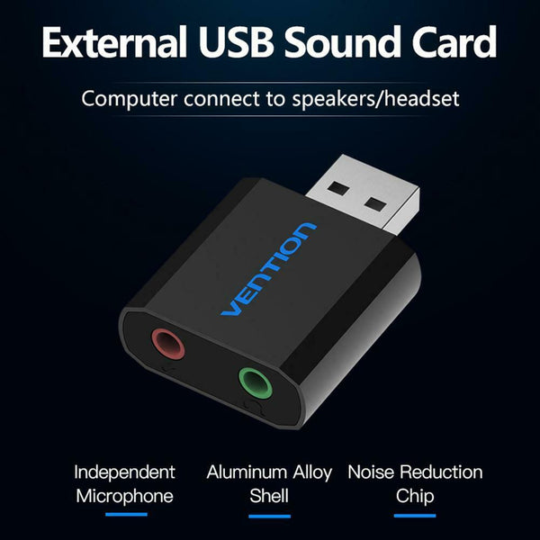 Vention Sound Card USB to 3.5mm Jack Female Headphone External Audio Card