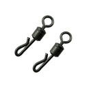 25pcs Black Q-Shaped Quick Change Swivels Fishing Terminal for Carp Fishing