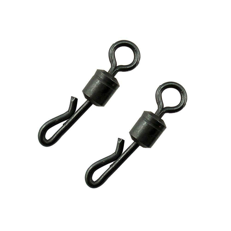 25pcs Black Q-Shaped Quick Change Swivels Fishing Terminal for Carp Fishing