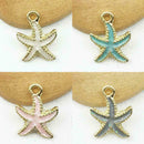 13Pcs Mixed Starfish Conch Shell Metal Charms Pendant DIY Jewelry Making m V4W8