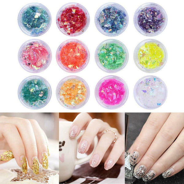 12Color Soft Irregular Glitter Gorgeous Nail Sequin Shinning Nail Art Decor