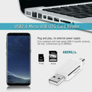 USB2.0 Micro USB OTG Card Reader for TF SD Memery Card for PC Phone (White)