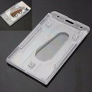 2Pcs Vertical Hard Plastic ID Badge Holders Double Cards Multi Transparent Clear