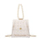 Pearls Clear Shoulder Handbags PVC Women Crossbody Top-handle Bags (White)